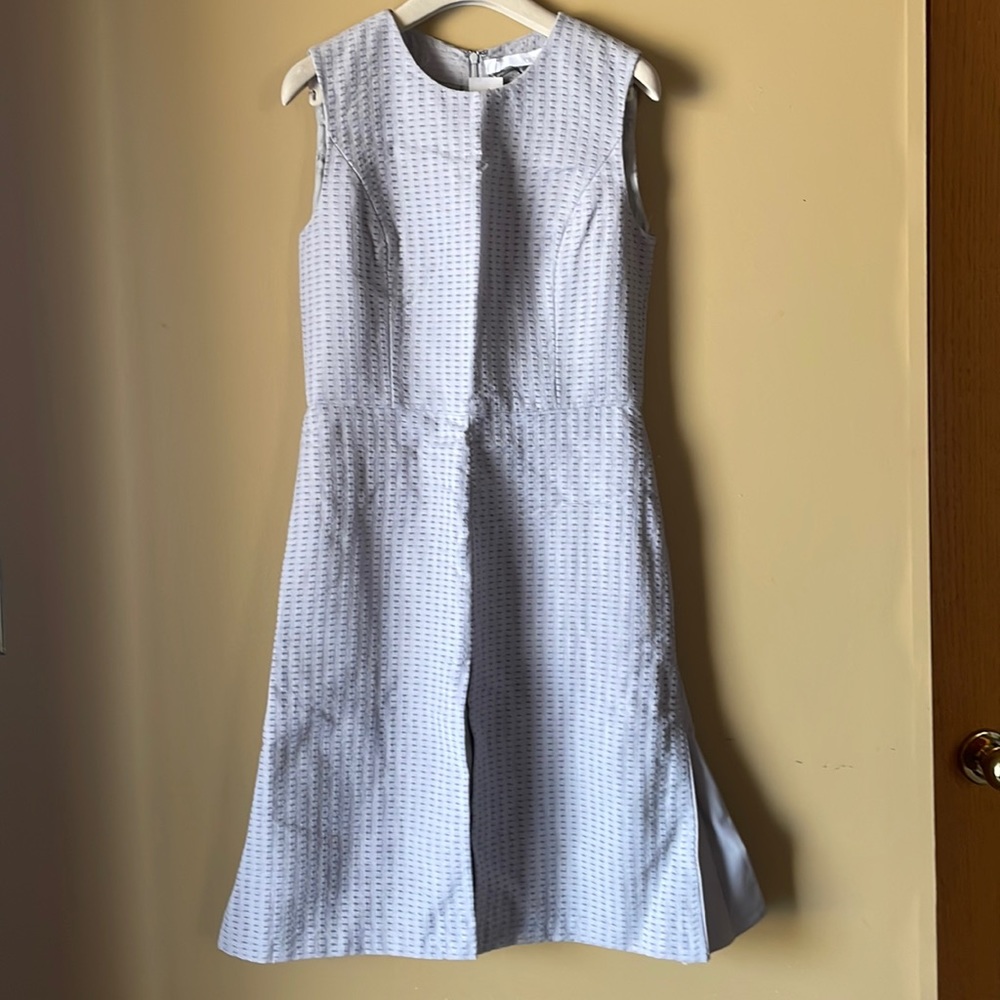 ADEAM yuzawa dress with leather godets sz6 Silver Swallow (lilac) NWT $1600